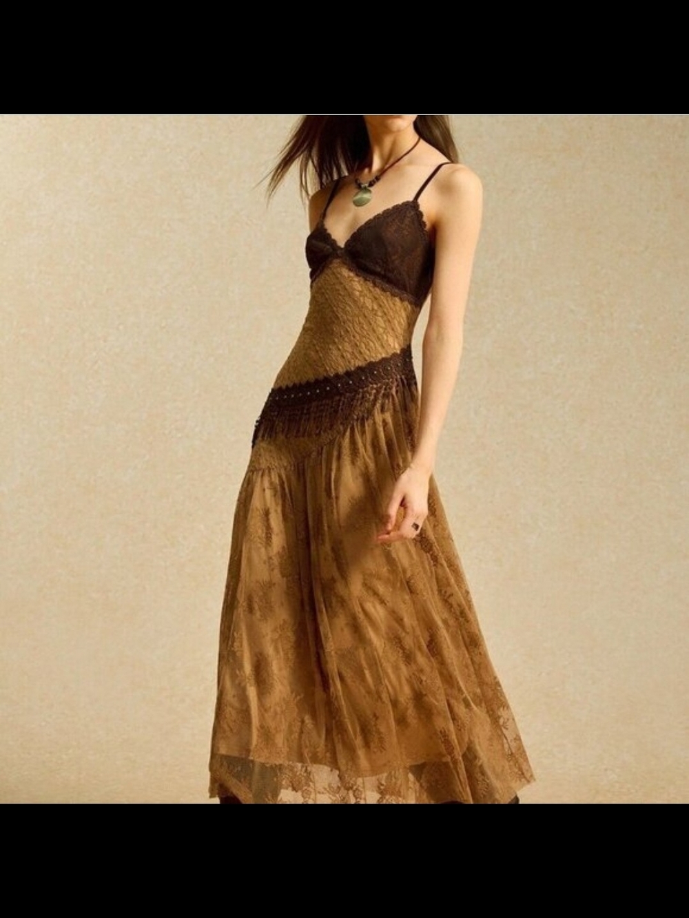 Young Threads Patchwork Denim Boho Midi Dress Size 6/M - Picture 3 of 7